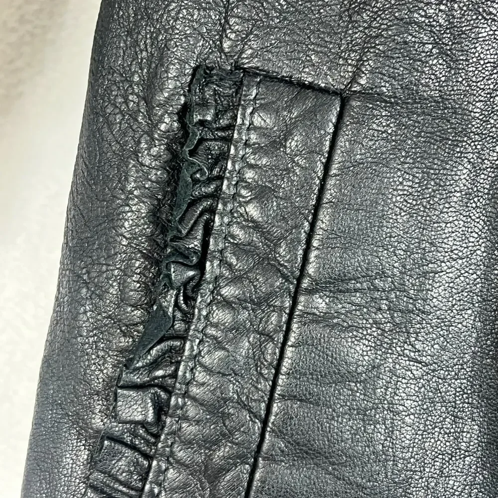 GAP Kids Black Goat Leather Jacket Girl's Size M (8)